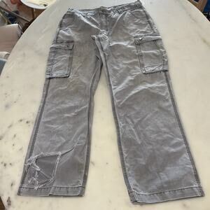 Carhartt Pants Mens 36x30 100% Cotton Grey Cargo Relaxed Fit Straight Leg Force